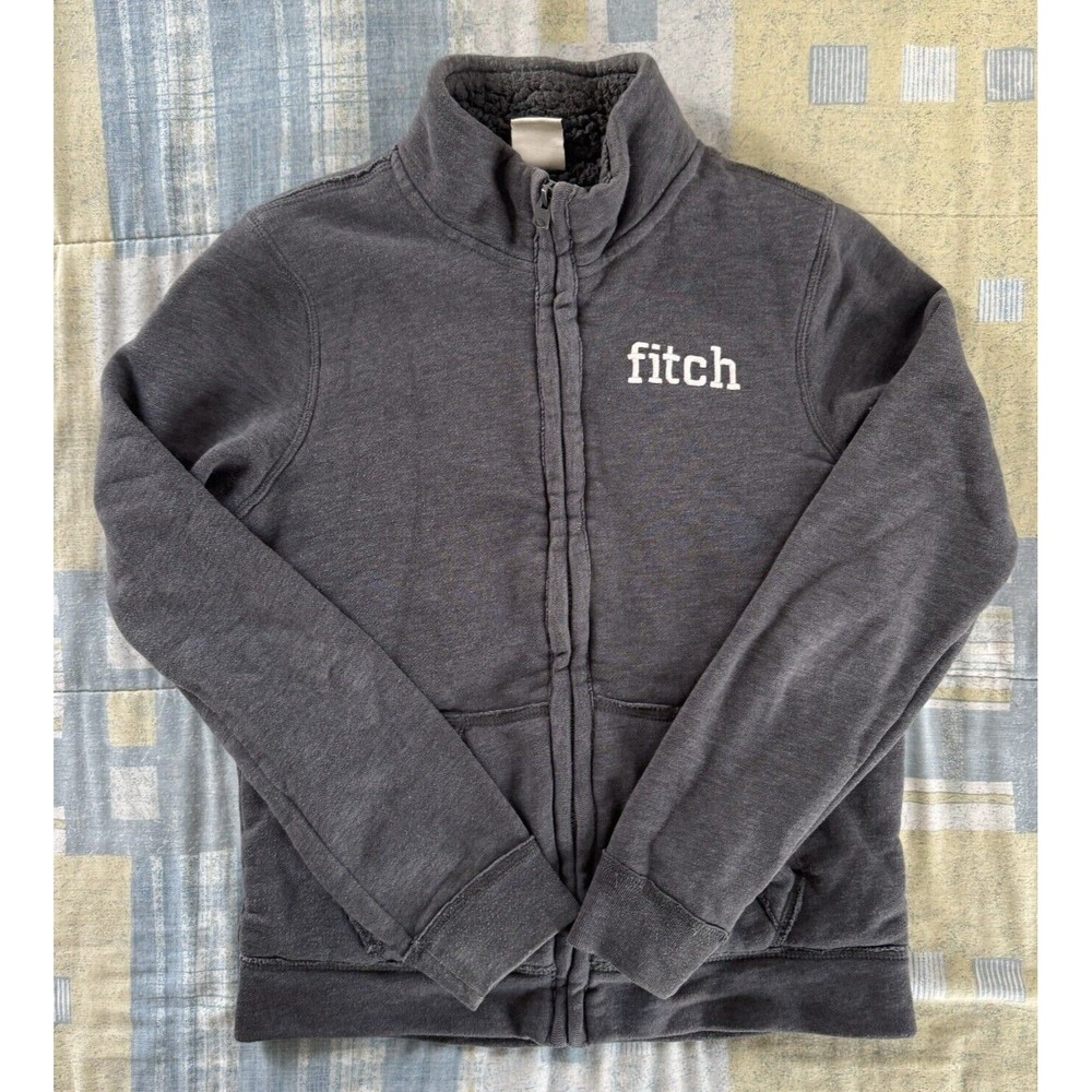 Abercrombie&Fitch Gray Long Sleeve Full Zip Kids Sweater Medium